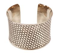 NOUVEAU! Touchstone Indien Bollywood Desire Exclusif Innovant Motif Tricoté Rehausseur De Poignet 1,75 Pouces Taille Libre Designer Bijoux Bracelet Manchette Épaisse Dans Ton Argent pour Femme.