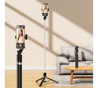 Nouveau trépied pour bâton à selfie extensible, bâton à selfie télescopique Bluetooth 1,7 m, pratique pour la photographie de voyage, la diffusion en direct, un accessoire de haute qualité pour la pri