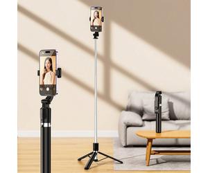 Nouveau trépied pour bâton à selfie extensible, bâton à selfie télescopique Bluetooth 1,7 m, pratique pour la photographie de voyage, la diffusion en direct, un accessoire de haute qualité pour la pri