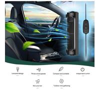 Nouveau ventilateur de siège d auto portable de ventilateur d USB de voiture, refroidisseur de dossier de voiture Cf02 Noir
