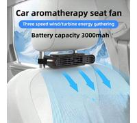 Nouveau ventilateur de siège de voiture, adaptateur USB haute puissance à turbine, oreiller de dossier de voiture, ventilateur de voiture noir,Couleur du grain du boisABS