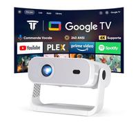 Nouveau videoprojecteur Google TV 2026 avec Applications intégrées, résolution Native 1080p et 4K Compatible, Wi-FI 6 et Bluetooth 5.2, 240 ANSI, Ventilateur Silencieux (<30 DB), pour iOS/Android/PS5