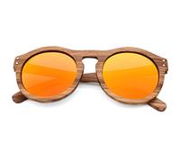 Nouveau zèbre Bois Lunettes de Soleil Femmes Rondes Lunettes de Soleil en Bois Hommes Verres polarisés Conduite UV 400 Lunettes