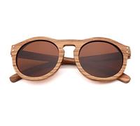 Nouveau zèbre Bois Lunettes de Soleil Femmes Rondes Lunettes de Soleil en Bois Hommes Verres polarisés Conduite UV 400 Lunettes