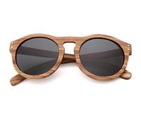 Nouveau zèbre Bois Lunettes de Soleil Femmes Rondes Lunettes de Soleil en Bois Hommes Verres polarisés Conduite UV 400 Lunettes