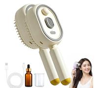 Nouveauté 2026 Brosse à cheveux électrique à coussin d'air et pulvérisation - Rechargeable, démêlante et anti-frisottis,nourrit les cheveux secs,soin spa portable à domicile (2,Blanc crème)