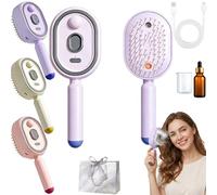 Nouveauté 2026 Peigne Massage à Coussin d'Air Et Spray Électrique - Rechargeable, à Nano-Brume | Démêle Et Élimine Les Frisottis Pour Des Cheveux Secs, Offrant Une Expérience Home Spa (1,Violet)