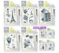 Nouveauté avril 2026 : Kit de tampons et pochoirs Les Petits Délices pour DIY, journal intime, scrapbooking, gravure artisanale en silicone et création de cartes de vœux M6963-M6966-A Set-4