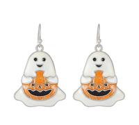 Nouveauté Cadeaux citrouille d'halloween, d'oreilles goutte d'huile, dessin animé créatif, chapeau de sorcière d'halloween Plaquée Dangle (B, One Size)