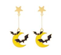 Nouveauté Cadeaux Halloween pendentif chauve-souris, chat drôle, bijoux délicats, accessoires pour tous les jours, pour femmes et filles Fleurs Femme (B, 5. 3x2. 5cm)