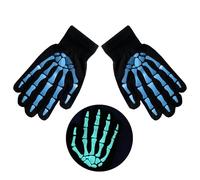 Nouveauté Halloween Goulares Éclatantes Gants Costume De Cosplay Effrayant Costume Full Finger Adulte Unisexe Gothique Tricot Skeleton Halloween Party Supplies