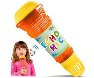 Nouveauté Place Microphone Echo pour Enfants et Tout-Petits - Incroyable Microphone de karaoké sans Batterie - Jouet Vocal rétro pour Chanter, Parler et communiquer - 27,9 cm (Jaune et Orange)