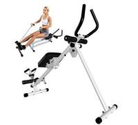 NouveautéPolyvalent rameur Pliable Appartement et Appareil abdominaux，Tout-en-Un,Réglable, à Double glissière, Silencieux, Montage Facile.rameur Musculation Pas Cher Blanc Cassé.