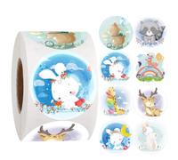 Nouveaux Autocollants Ronds Animaux De Dessin Animé, 100 À 500 Pièces, Étiquette De Récompense Pour Enseignant Et Encourage, Papeterie De Bureau Pour Enfants De 1 Pouce