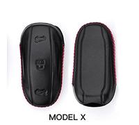 Nouveaux cadeaux 4D Geunine Étui en cuir pour clé de voiture Tesla Coque Modèle S X Porte-clés Accessoires de protection - or modèle X