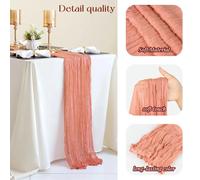 Nouveaux chemins de Table longs bohème, chemin rustique transparent, nappe Design froissée, couverture de Table Anti-taches en Polyester Yellow