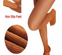Nouveaux collants de danse latine professionnels en filet dur de couleur unie, pantalon de compétition exclusif avec étrier, semelle antidérapante et ligne d'os Taille UniqueUnicolorePolyamide