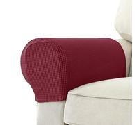 Nouveaux Couvercles D'accoudoir Extensible, Protecteur De Meubles En Spandex Lavable Pour Fauteuil De Chaise De Canapé, Housses De Bras De Canapé Avec épingles Gratuites, Ensemble D(Color:wine rouge)