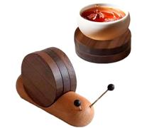 Nouveaux dessous de verre en forme d'escargot - Dessous de verre en bois en forme d'escargot - Ensemble de dessous de verre unique - Protection de table décorative avec aimant - Dessous de verre en
