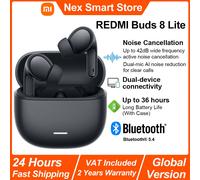 Nouveaux écouteurs sans fil Bluetooth Xiaomi REDMI Buds 8 Lite, réduction de bruit ANC 42 dB, transducteur 12,4 mm, BT5.4, jusqu'à 36 heures d'autonomie, réduction de bruit IA à double microphone REDM