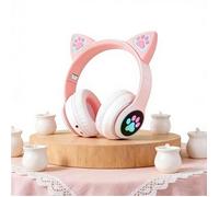 Nouveaux Écouteurs sans fil mignons pour chat casque avec oreilles de chat mignonnes RGB avec microphone réduction de bruit[EE94]