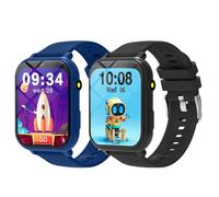 Nouveaux Enfants Smartwatch Jeux Hd Caméra Frontale Surveillance Du Sommeil Lampe De Poche Électronique Écran Tactile Alarme Calculatrice Cadeau Garçons Filles.Blue Black.Kids Games Watch
