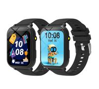 Nouveaux Enfants Smartwatch Jeux Hd Caméra Frontale Surveillance Du Sommeil Lampe De Poche Électronique Écran Tactile Alarme Calculatrice Cadeau Garçons Filles.Double Black.Kids Games Watch