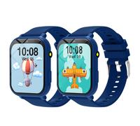 Nouveaux Enfants Smartwatch Jeux Hd Caméra Frontale Surveillance Du Sommeil Lampe De Poche Électronique Écran Tactile Alarme Calculatrice Cadeau Garçons Filles.Double Blue.Kids Games Watch