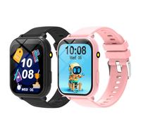 Nouveaux Enfants Smartwatch Jeux Hd Caméra Frontale Surveillance Du Sommeil Lampe De Poche Électronique Écran Tactile Alarme Calculatrice Cadeau Garçons Filles.Black Pink.Kids Games Watch
