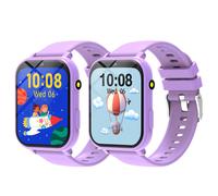 Nouveaux Enfants Smartwatch Jeux Hd Caméra Frontale Surveillance Du Sommeil Lampe De Poche Électronique Écran Tactile Alarme Calculatrice Cadeau Garçons Filles.Double Purple.Kids Games Watch