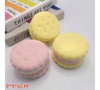 Nouveaux jouets de crème glacée réalistes Emojioo, gâteau et biscuits sandwich, argile modèle à rebond lent, bonne sensation tactile ! Squishy rose,jaune,Violet,brun café,Petit cheesecake rond (couleu