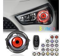 Nouveaux kits de conversion de phares de voiture à LED dynamiques et lumineuses de 3 pouces, avec télécommande, accessoires pour voitures. 2PCS Flat mirror