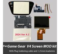 Nouveaux Kits de Mod d'écran GG V4.2 OGS pour GG SEGA Game Gear V4.1 IPS Kits de rétro-éclairage d'écran LCD pré-plaqué Black -Pre Laminated
