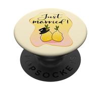 Nouveaux Mariés Marieé Époux Citron Mariage PopSockets PopGrip Adhésif