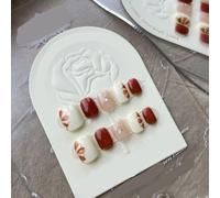 Nouveaux ongles faits à la main, industrie lourde, longs ongles, embellissement des ongles, Patch for faux ongles(Red,XS)