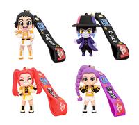 Nouveaux porte-clés en PVC 3D, figurines de filles déjantes de l'anime Demon Hunters, modèle d'action de tigre mignon, jouet de voiture, cadeaux K-pop, vente en gros 1