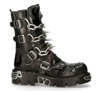 Nouveaux Rock Bottes Unisex Punk M.727-S1 Noir En Cuir Biker