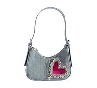 Nouveaux sacs à bandoulière sous les aisselles pour fille et femme, sac à main tendance à la mode, cœur en diamant, 2023, gris