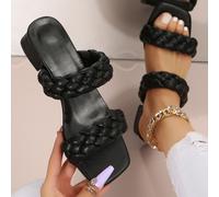 Nouveaux sandales plates à strass de style fée française pour femmes en été. Sandales à enfiler qui se marient bien avec des robes. EUR35,EUR36,EUR37,EUR38,EUR39,EUR40,EUR41,EUR42,EUR43Unicolore
