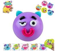 Nouveaux Smushers Sensoriels avec Visages Interchangeables, Smushers Squishy, Curiosities Smusher - Jouet à Presser avec Visage de Chien, Doux et Malléable, Remontée Lente, Accessoire Bureau (#C)