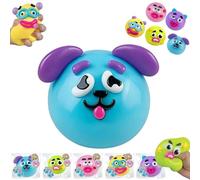 Nouveaux Smushers Sensoriels avec Visages Interchangeables, Smushers Squishy, Curiosities Smusher - Jouet à Presser avec Visage de Chien, Doux et Malléable, Remontée Lente, Accessoire Bureau (#A)