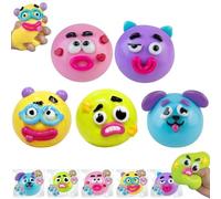 Nouveaux Smushers Sensoriels avec Visages Interchangeables, Smushers Squishy, Curiosities Smusher - Jouet à Presser avec Visage de Chien, Doux et Malléable, Remontée Lente, Accessoire Bureau (5pcs)