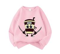 Nouveaux Sweat-Shirts Tendance pour Enfants d'automne, Italiens Brainrot Animals Cappuccino assaino Sweat-Shirts à col Rond pour garçons et Filles,Rose,110cm