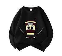 Nouveaux Sweat-Shirts Tendance pour Enfants d'automne, Italiens Brainrot Animals Cappuccino assaino Sweat-Shirts à col Rond pour garçons et Filles,Noir,130cm