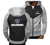 Nouveaux Sweats à Capuche pour Hommes pour Vestes Polaires Scania Cardigans décontractés Zip Up Hoody Printemps Automne Tops-Light Grey B||XXL