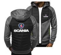 Nouveaux Sweats à Capuche pour Hommes pour Vestes Polaires Scania Cardigans décontractés Zip Up Hoody Printemps Automne Tops-Dark Grey B||XL