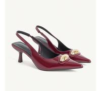 Nouveaux talons hauts à bout pointu, chaussures de soirée élégantes et minimalistes avec boucle décorative bordeaux, sexy et romantiques. Convient pour les rendez-vous, le thé de l'après-midi, les fêt