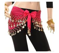 Nouveaux vêtements de Danse du Ventre Mode Brillant Taille chaîne Triangle Hanche écharpe pièce Sequin Ceinture scène Costumes(Type2 Rose)