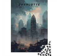 Nouvel an Adulte Charlotte Skyline Horizon Puzzle en Bois, 1000 pièces