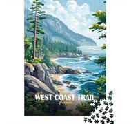 Nouvel an Adulte West Coast Trail Canada Landscape Painting Puzzle en Bois | Pour les journées d'hiver consacrées au puzzle : ce puzzle adulte 1000 pièces convient aux loisirs calmes sans écran.